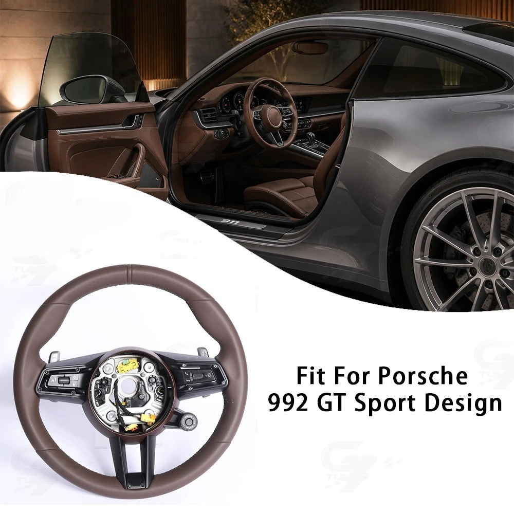 Leather Steering Wheel for Porsche 911 Carrera S Carrera 4/4S GTS Turbo S GT3 RS Dakar S/T 2020-2026
