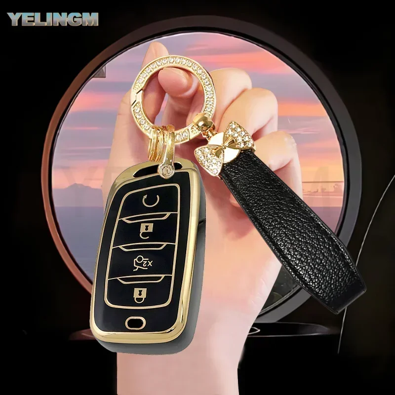 4Button TPU For Changan CS85 CS35 Plus CS25 CS95 CS85 Coupe Car Key Case Key Fob Protecor Holder Shell Keychain Protection Cover