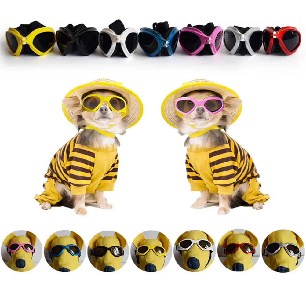 

Pink Pet Glasses Dog Sunglasses Adjustable Strap Goggles Uv Wind Water Shield Sunglasses for Pets
