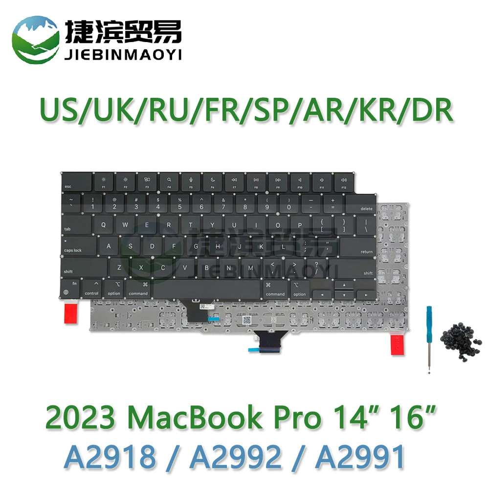 

New A2918 A2992 US UK Keyboard for Macbook Pro Retina M3 14" 16"A2991 keyboard French German Spanish Turkish Italian 2023 Year