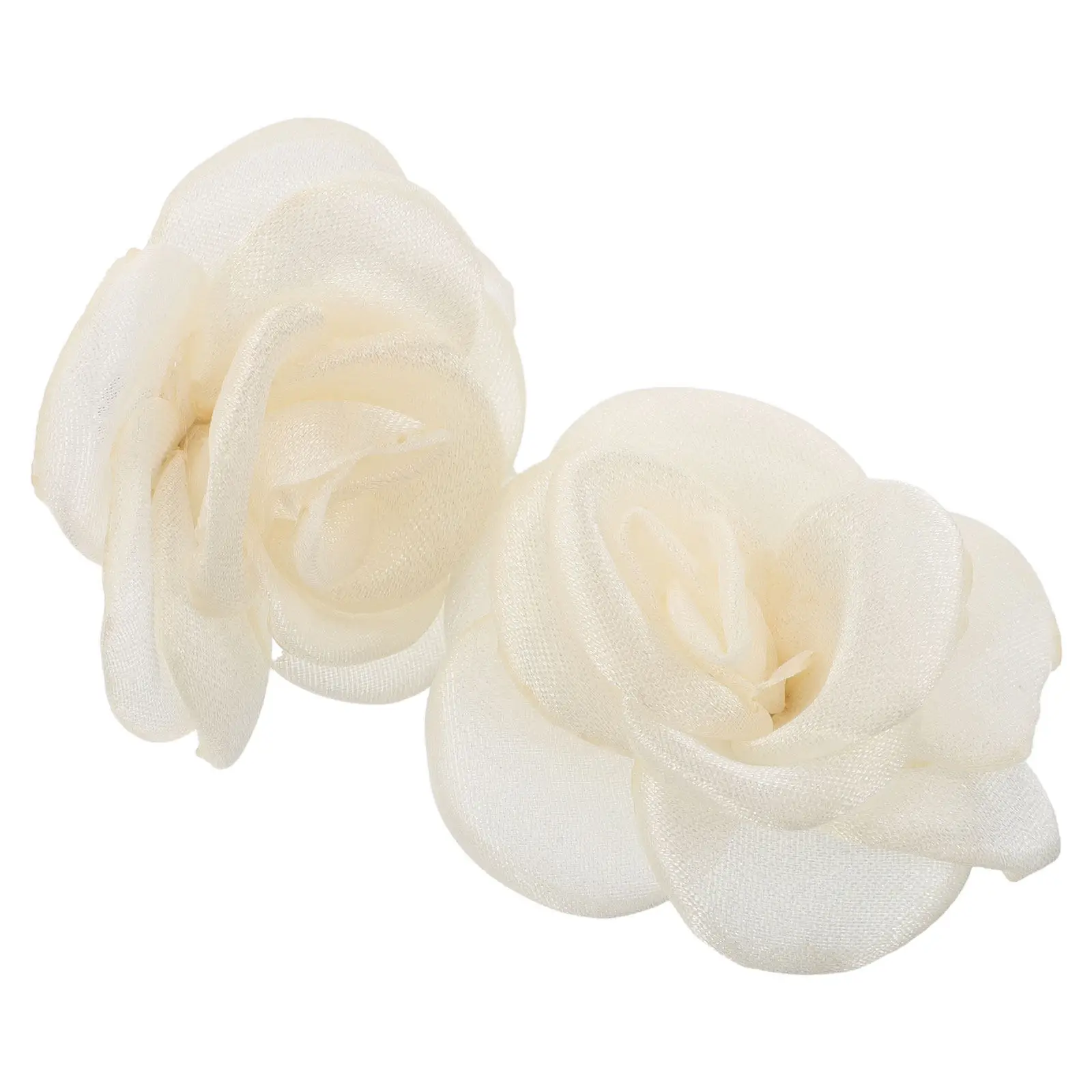 2Pcs Rose Flower Shoe Clips Handmade Detachable Fabric Shoe Buckles High Heels Wedding Party Casual Accessories