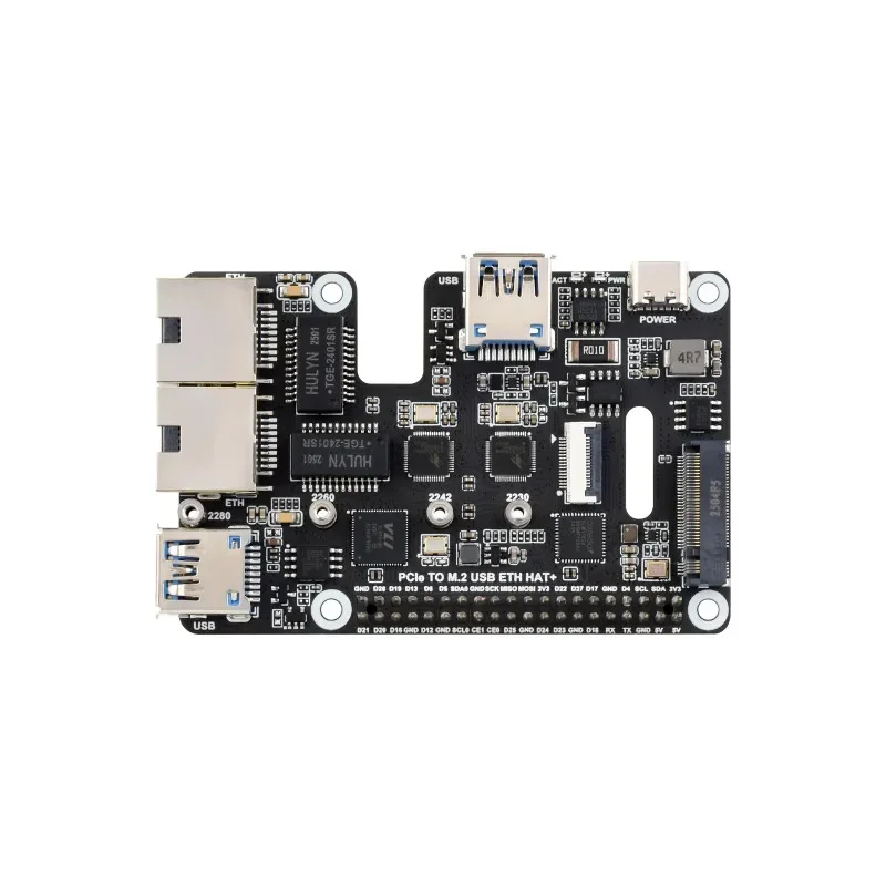 PCIe To USB 3.2 Gen1 / 2.5G ETH / M.2 NVMe Adapter For Raspberry Pi 5 Supports NVMe Protocol M.2 Solid State Drive