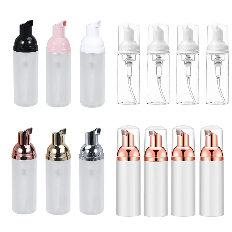 20 piezas botellas con bomba de espuma, 30-100ml, Mini botellas vacías de plástico para champú de viaje, dispensador transparente, botellas portátiles de espuma de jabón instantáneo