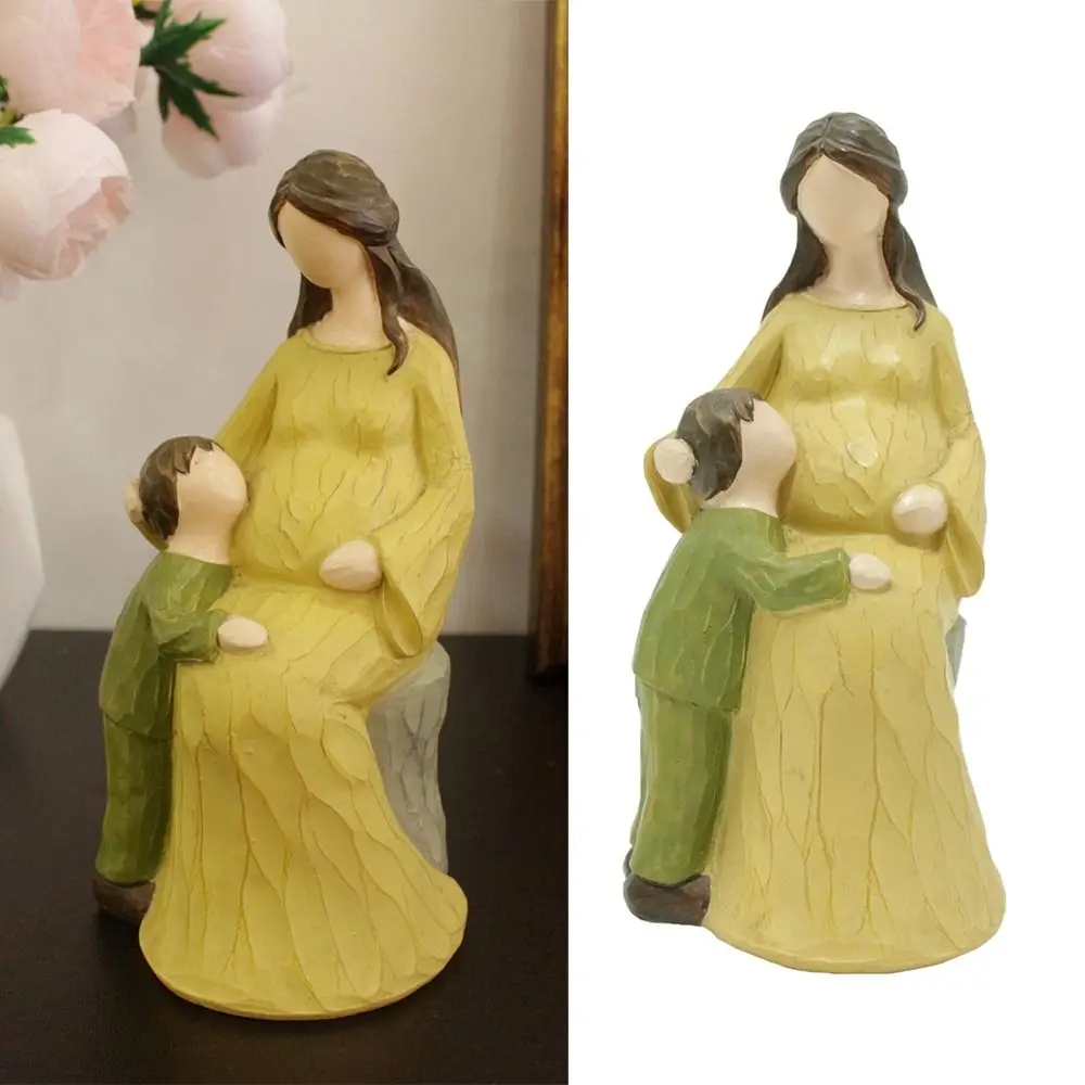 

Маленькая статуэтка Famliy, деревянная уличная садовая лужайка, художественное украшение, садовый орнамент, скульптура из смолы, украшение, прочный домашний декор