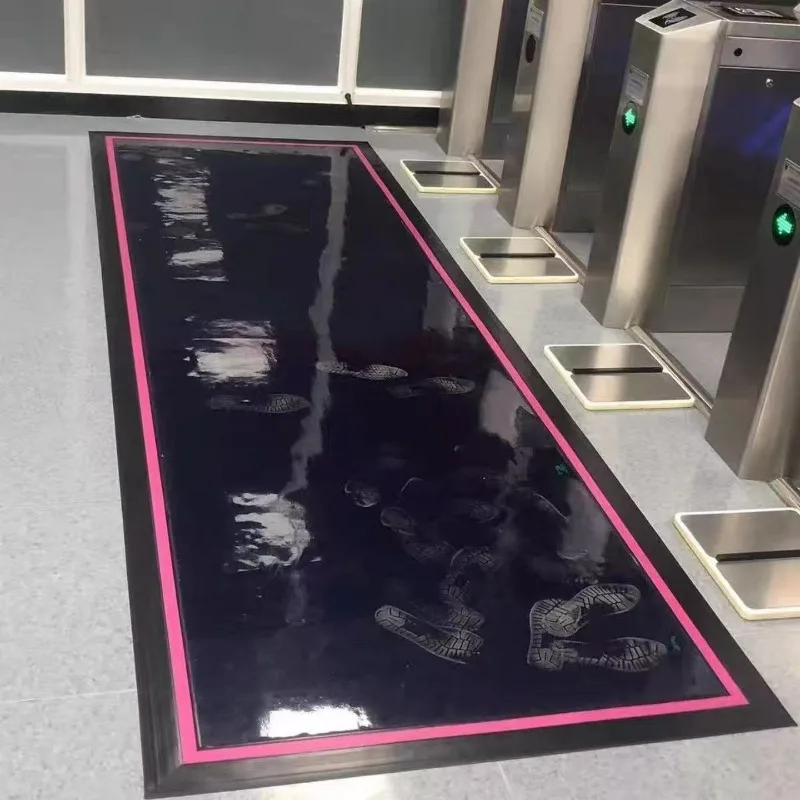 Dust pad repeated at the door of the workshop, dust removal floor mat clean clean room AGV forklift wheel cleaning pad