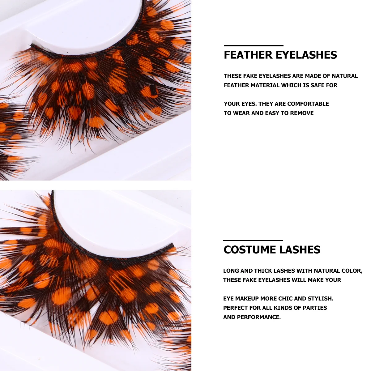 

False Lashes 2 Pairs Long Dramatic Eyelashes Reusable Thick Bold For Party Halloween Costume Stage Dance Event