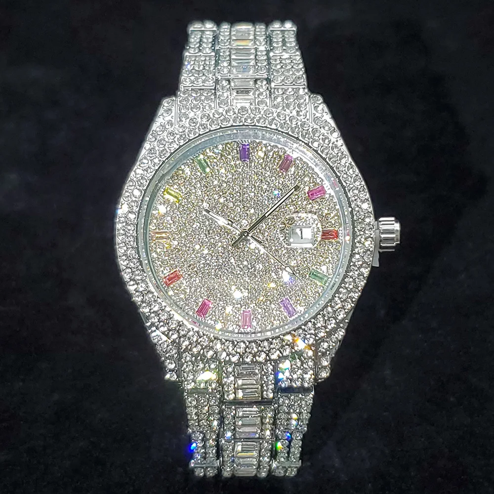 2026 Neue Luxus-Diamantuhr für Herren, Top-Verkauf, Modische Iced-Out Quarz-Armbanduhr, Hip-Hop-Street-Style, Exquisite Weihnachtsgeschenke – Detail 13