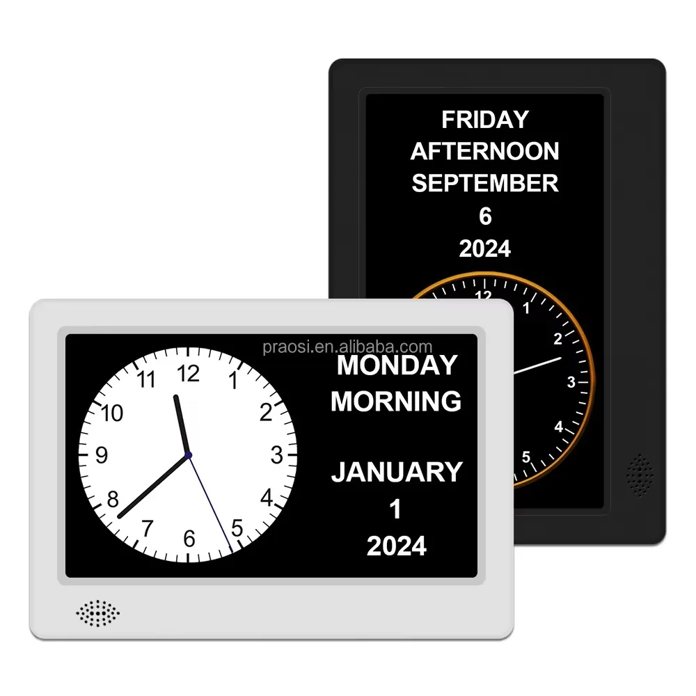 Modern plastic 7-15 inch LCD reminder calendar clock Muslim prayer dementia clock photo frame