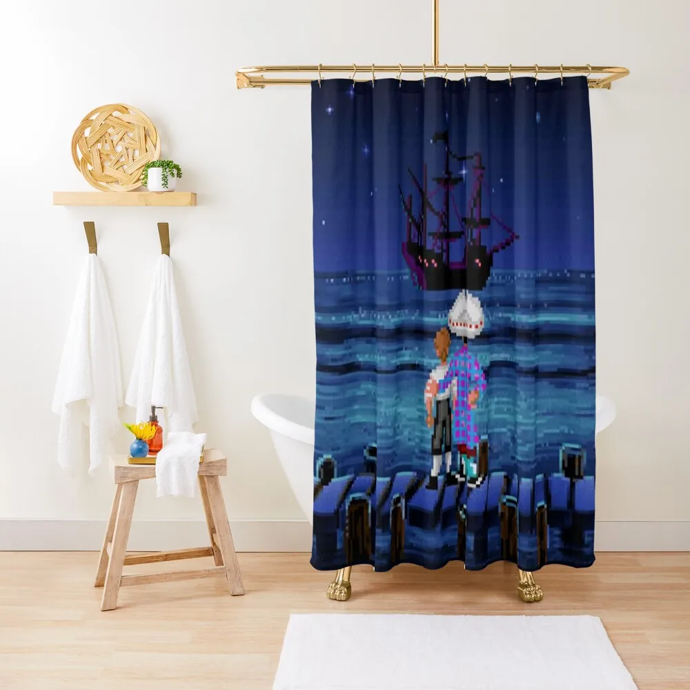 

Guybrush & Stan (Monkey Island) Shower Curtain Shower For Bathroom Waterproof Fabric Shower Bathroom Box Curtain