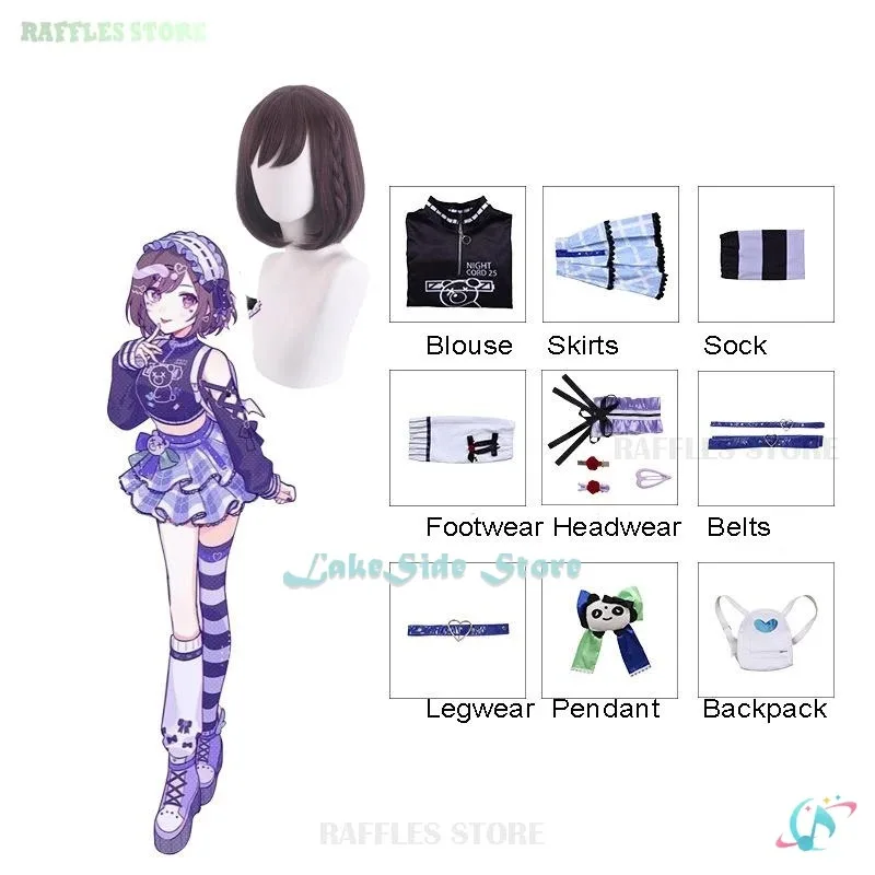 

COSda@Project Sekai Colorful 25-ji Diva Cosplay Costumes Wig Asahina Mafuyu Mizuki Yoisaki Kanade Shinonome Ena Anime Women Suit