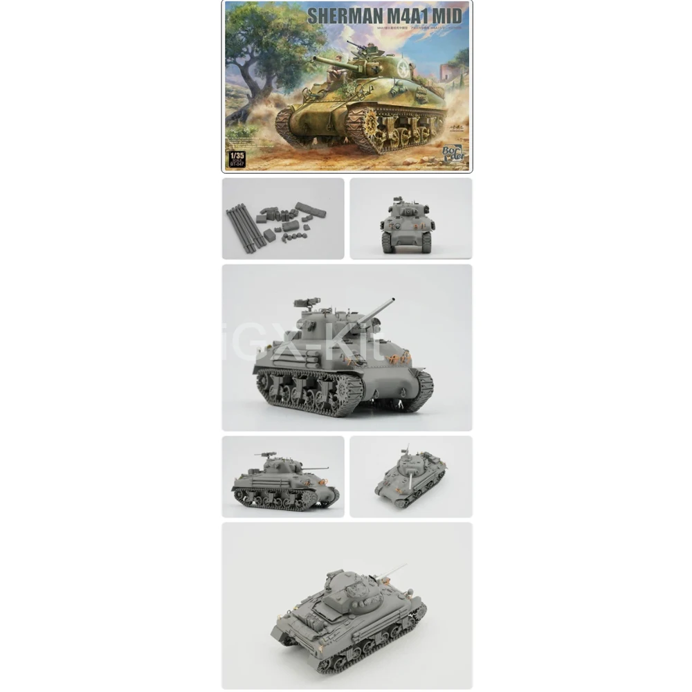 Border BT047 1:35 Scale US Sherman M4A1 Mid Tank Vehicle Plastic Assembly Model Kit Hobby Craft Building Making