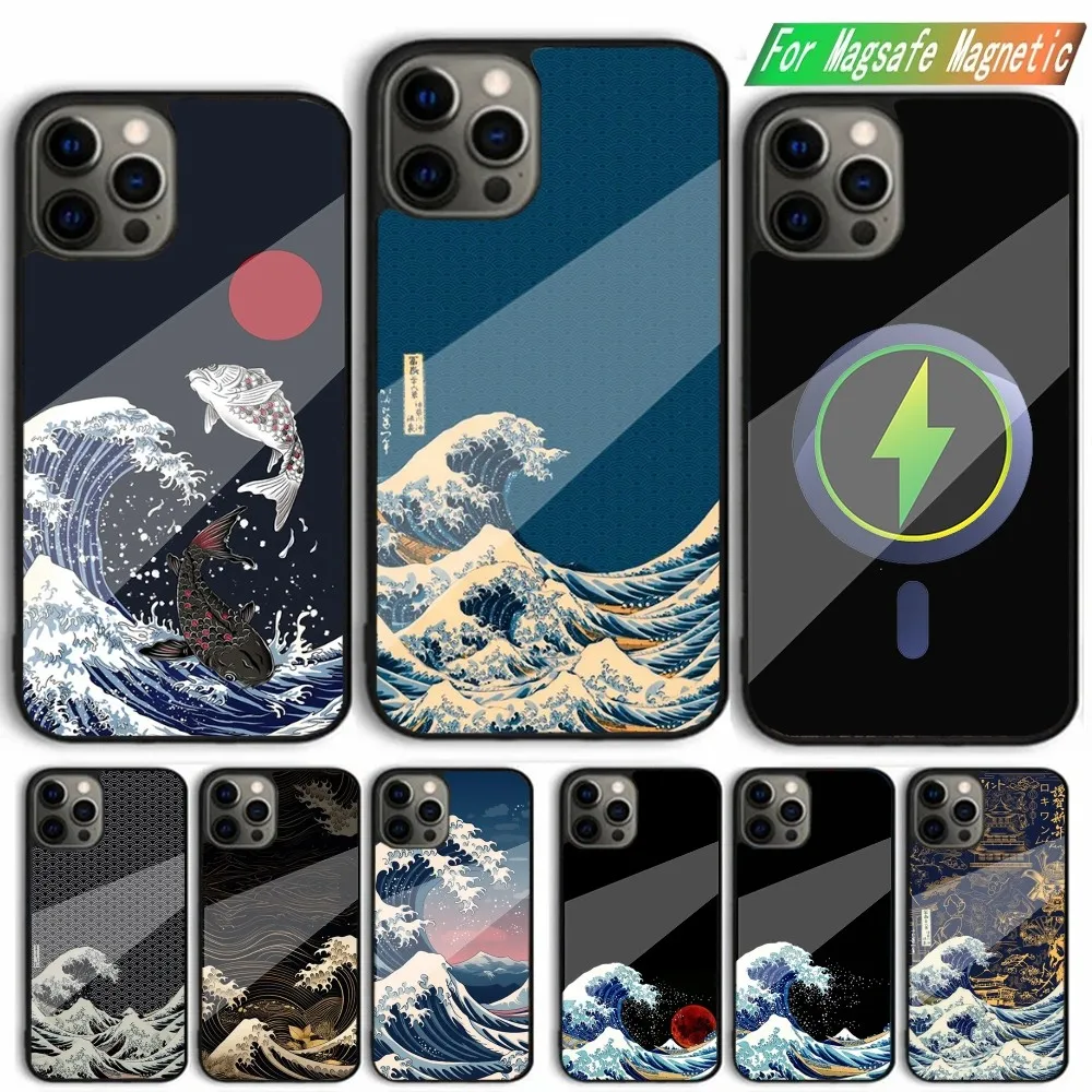 Great Wave Kanagawa Phone Case For iPhone 16,15,14,13,12,11,Plus,Pro,Max,Mini Magsafe Magnetic Wireless Charging