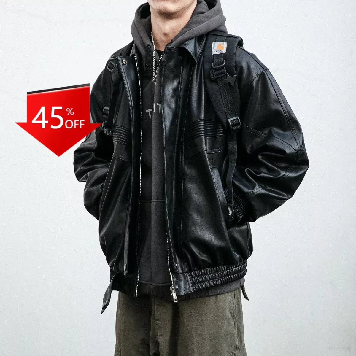 Y2K Vintage Loose Casual Leather Motorcycle Jacket Short Windproof Jacket men winter jacket men мотоциклетная куртка jackets