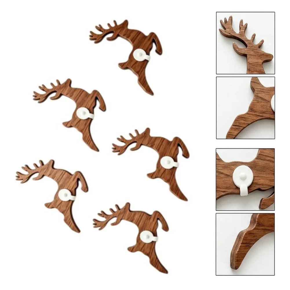 3D Glowing Wooden Reindeer Festive Trimming Xmas Holiday Accent Warm Lighting Tabletop Display Decor For Home New Year Party