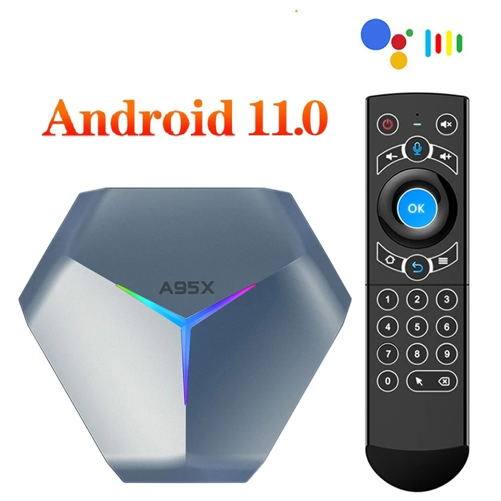 New! A95X F4 RGB Light Smart TV Box Android 11 Amlogic S905X4 4G 64GB 32G Wifi BT Media Player TVBOX A95XF4 2G16G Set top box