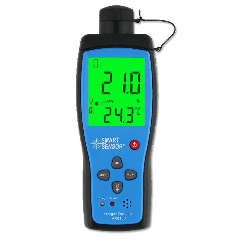 Portable O2 Air Detector AR8100 Alarm Oxygen concentration Measuring Instrument Meter