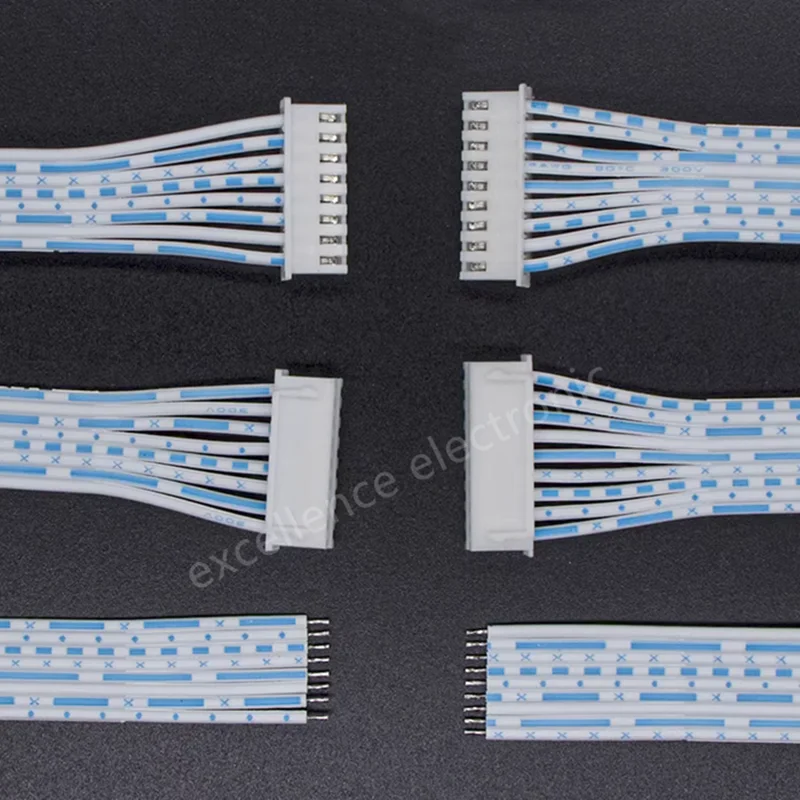 Cabo de conector branco azul do passo, linha do plugue de XH, comprimento de 2.54mm, 10 cm, 20 cm, 30cm, 2P, 3P, 4 P, 5P, 6P, 7P, 8P, 5 PCes