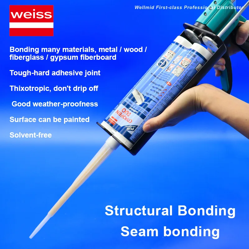 weiss Two-Component-PUR-Adhesive Solvent-free Bonding Metal Fiberglass Wood Rigid PVC Gypsum fiber board/Laminate 600ML Glue