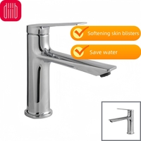 Diiib Bright Silver Basin Faucet Hot Cold Water Washbasin Mixer Fixture Faucet Countertop Mount Single Handle Home  Accessories