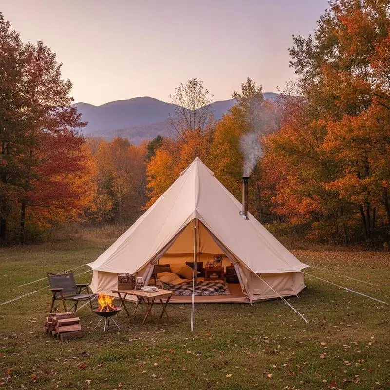 Tente cloche 5 x 3 m, tente yourte en coton TC avec poteaux en fer haute résistance et tapis de sol en PVC, tente de camping pour 8 personnes, tente familiale, 8 fenêtres, tente pyramidale, tente de groupe pour les aventures en plein air