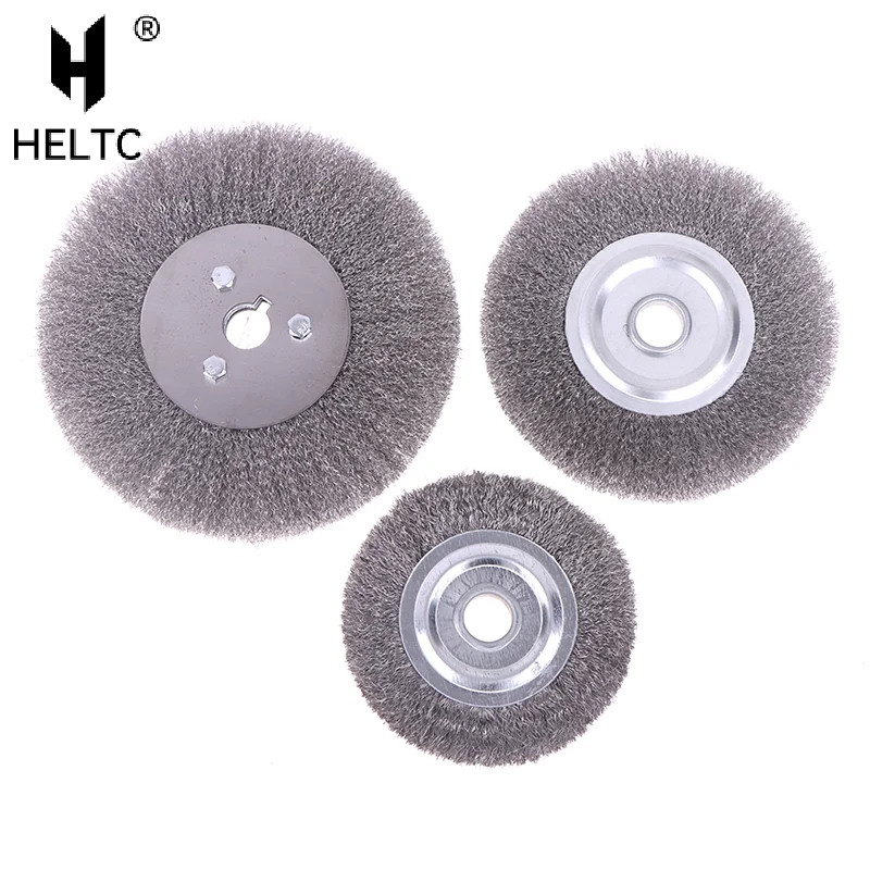 

100/125/150mm Steel Wire Brush 0.15mm Wire Wheel Brush Round For Bench Grinder Deburring Tool Cleaning Rust Polishing Adaptor