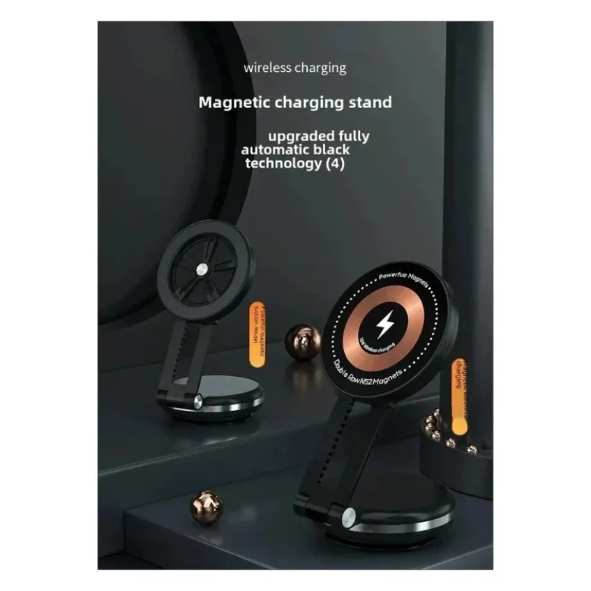 

Магнитный держатель для телефона на приборной панели автомобиля, подставка для вакуумной присоски, беспроводное зарядное устройство 15 Вт для Magsafe iPhone 17, 16, 15, 14, 13, 12, автомобильное крепление