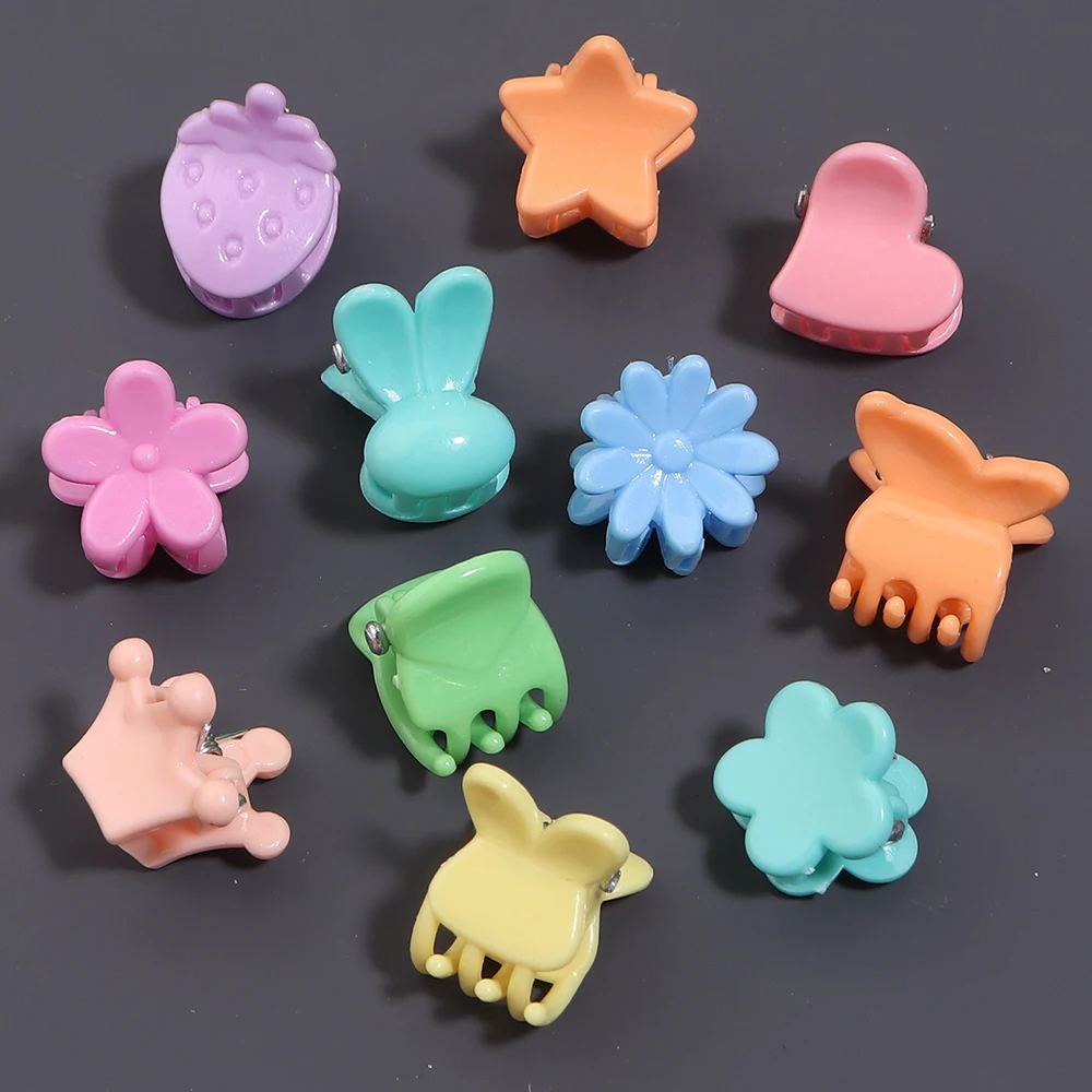 100 Stück Niedliche Y2K Haarspangen in Jelly-Farben, Blumen- und Herzform, Süße Haar-Accessoires für Kinder – Detail 10