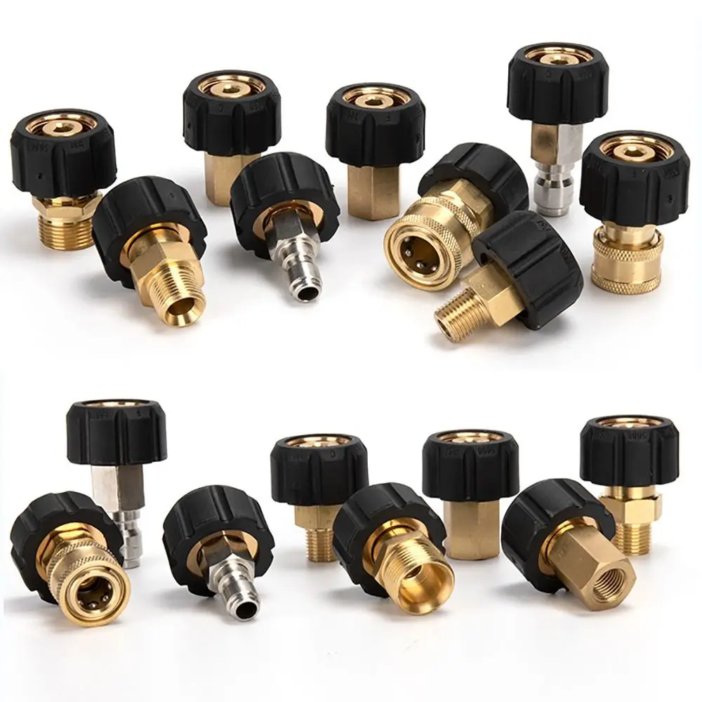 1PC Adjustable Pressure Washer Adapter Couplers Swivel M22-14mm/15mm to 3/8 and 1/4 Inch Quick Release Spray Sprinkler Connector