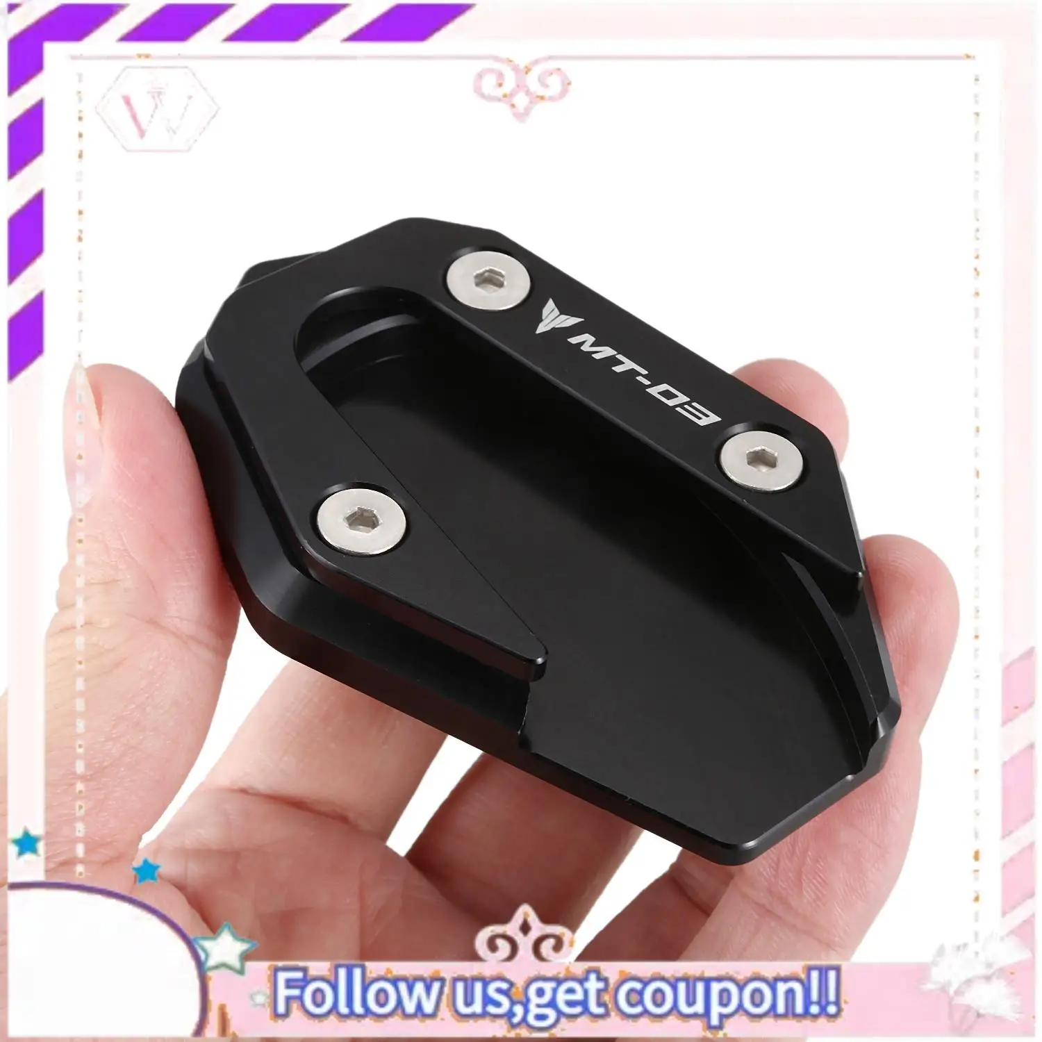 

Portable For Yamaha Mt03 MT-03 2015-2018 Blue&Black Motorcycle Aluminum Side Stand Enlarger Extension Plate For YAMAHA R3