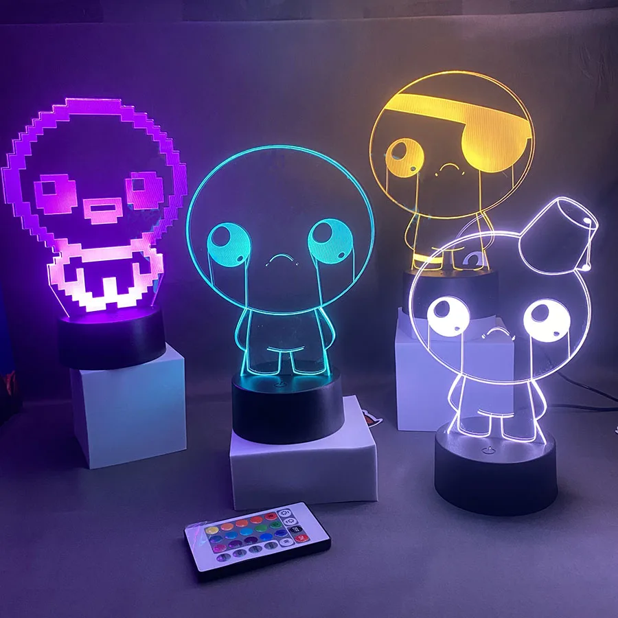 Veilleuse LED 3D The Binding of Isaac Rebirth, jeu chaud, cadeau d\'anniversaire pour petit ami, gamer, décor de chambre d\'enfant, lampe à lave néon