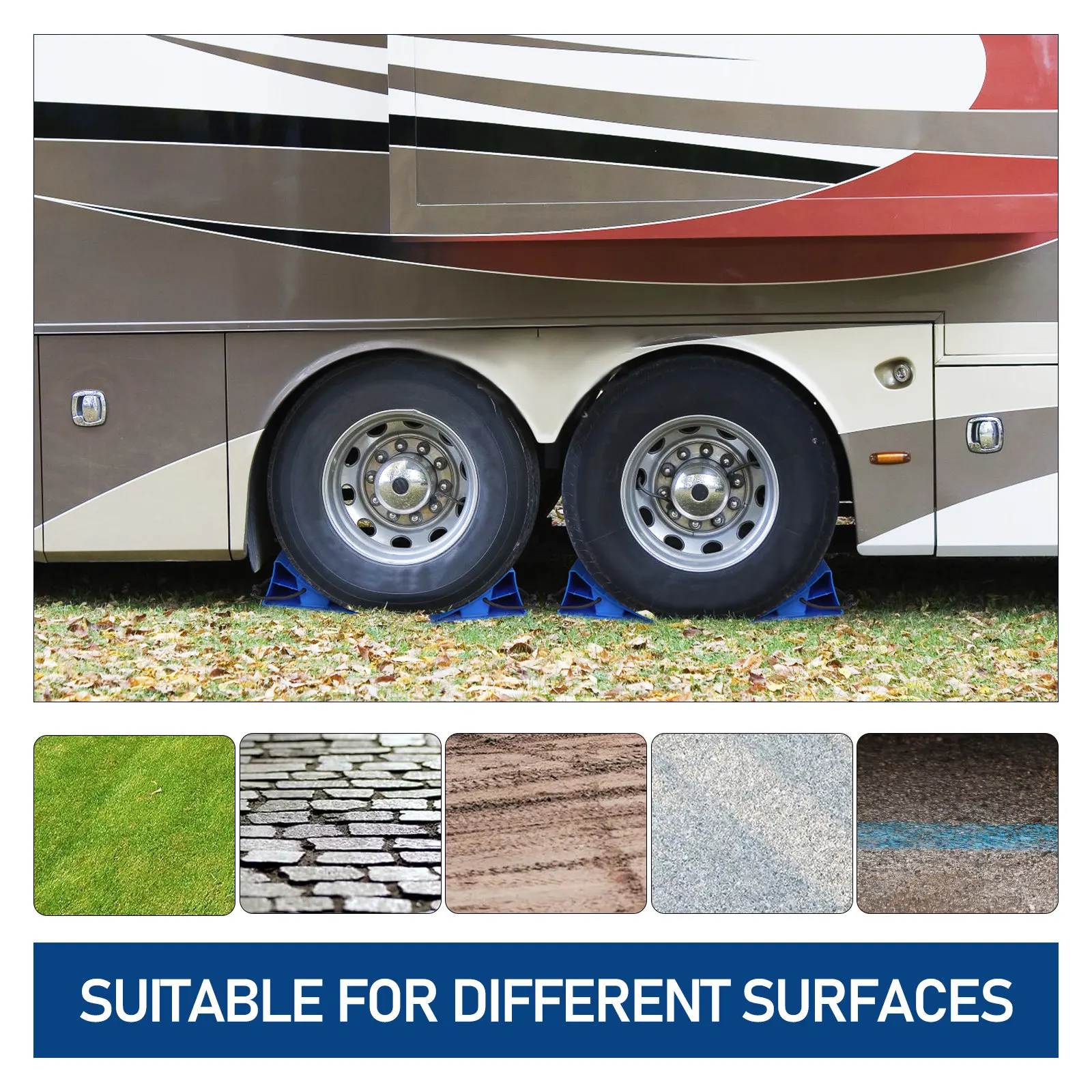 

2 шт. упоры для колес, сверхпрочные противоскользящие блоки для автомобилей, грузовиков, прицепов, автодомов, прочные стопоры для шин с веревочной ручкой для использования в помещении