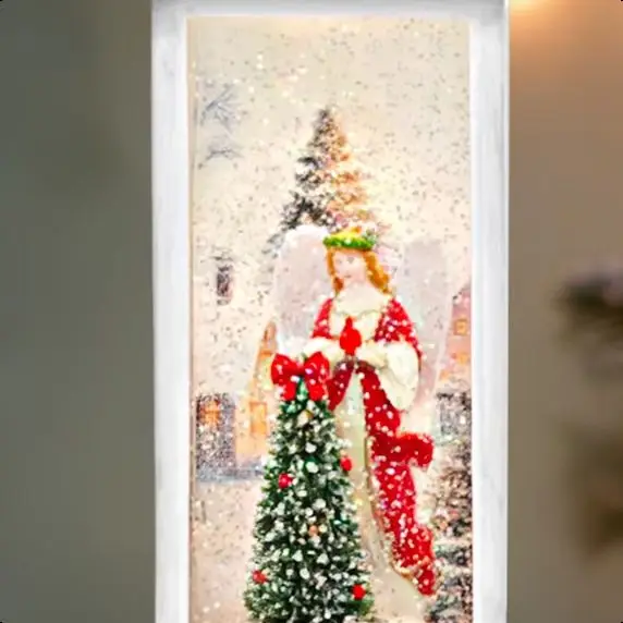 

Musical Snow Globe with LED Lights and Snowfall, USB Christmas Angel Lantern, Ideal Holiday Gift