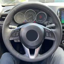Car Braid Steering Wheel Cover For Mazda CX-5 CX5 6 Atenza 2014 New Mazda 3 CX-3 CX3 Scion iA 2016 Perforated Microfiber Leather