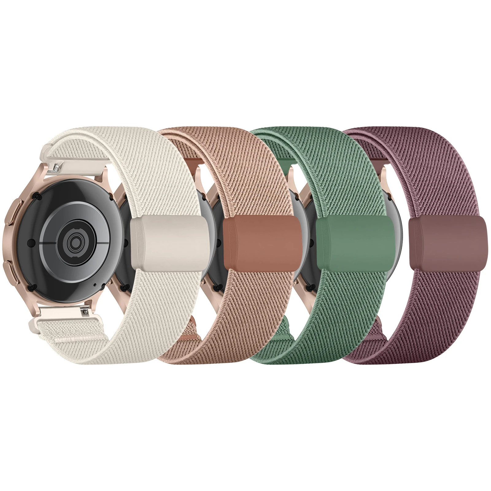 

4Pcs 20mm 22mm Strap For Samsung Galaxy Watch 4 Classic 46mm/6 Classic/Gear S3/5/5 Pro Nylon Elastic Huawei GT 2/3 Pro Band