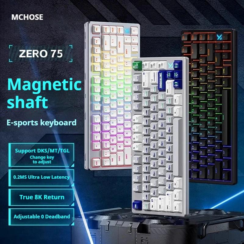 

Mchose Zero75 Magnetic Axis Mechanical Keyboard Customized Zero Dead Zone 101 Key Wired Abs Material Computer Peripherals Game