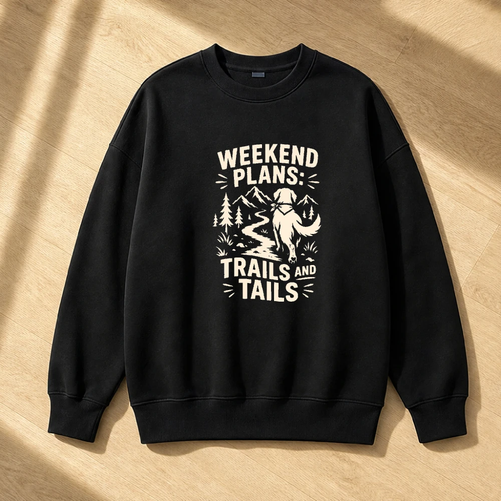 Hiking Trail Dog Silhouette Men Outdoor Adventure Sweatshirt Weekend Plans Nature Top Camping Trekking Hoodie
