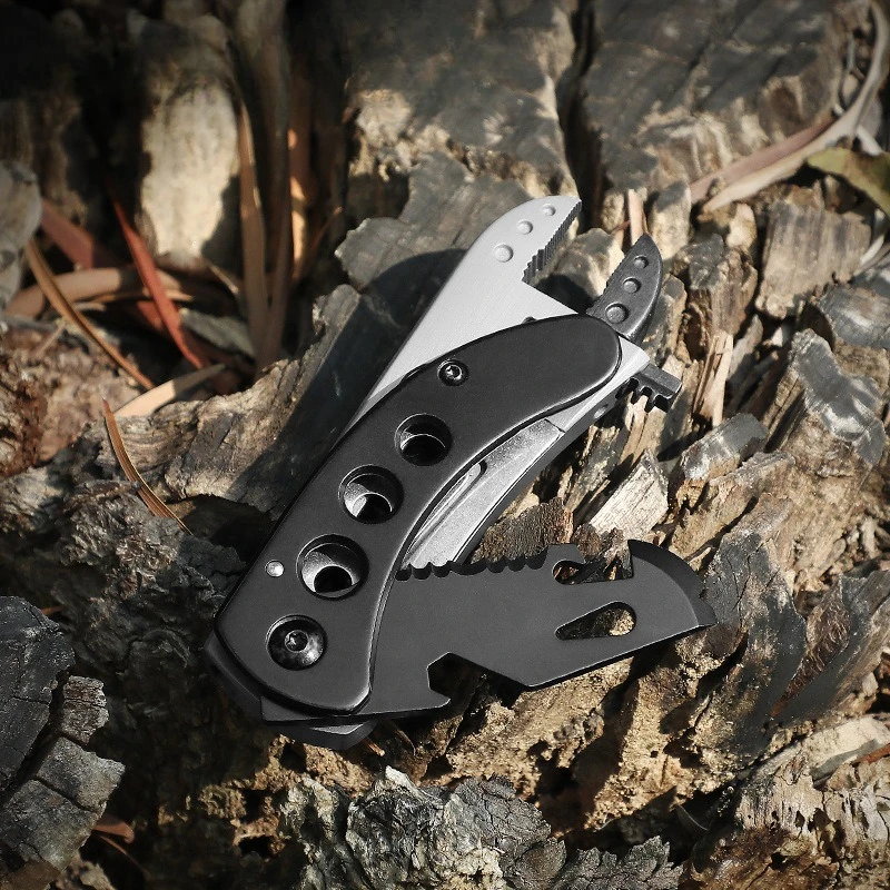 Multi-functional EDC Outdoor Folding Tool Portable Camping Saw Adjustable Wrench Survival Emergency Tool
