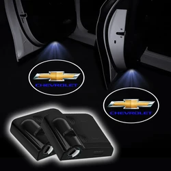 2PCS Car Door Emblem LED Light Welcome Lamp Wireless Laser Projector For Chevrolet Silverado Suburban Tahoe Interior Accessories