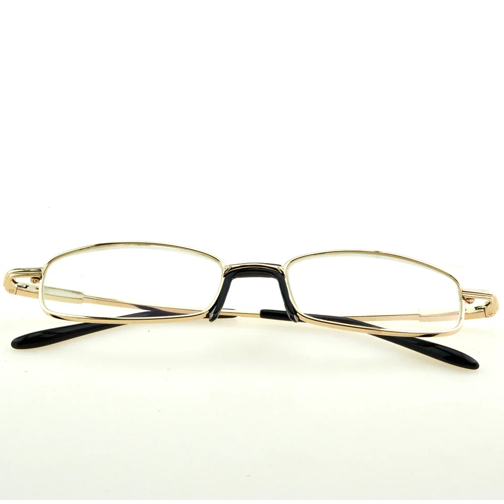 Clara Vida Gold Narrow Metal Frame Mineral Crystal Lenses Reading Glasses For Men Women +1 +1.5 +2 +2.5 +3 +3.5 +4