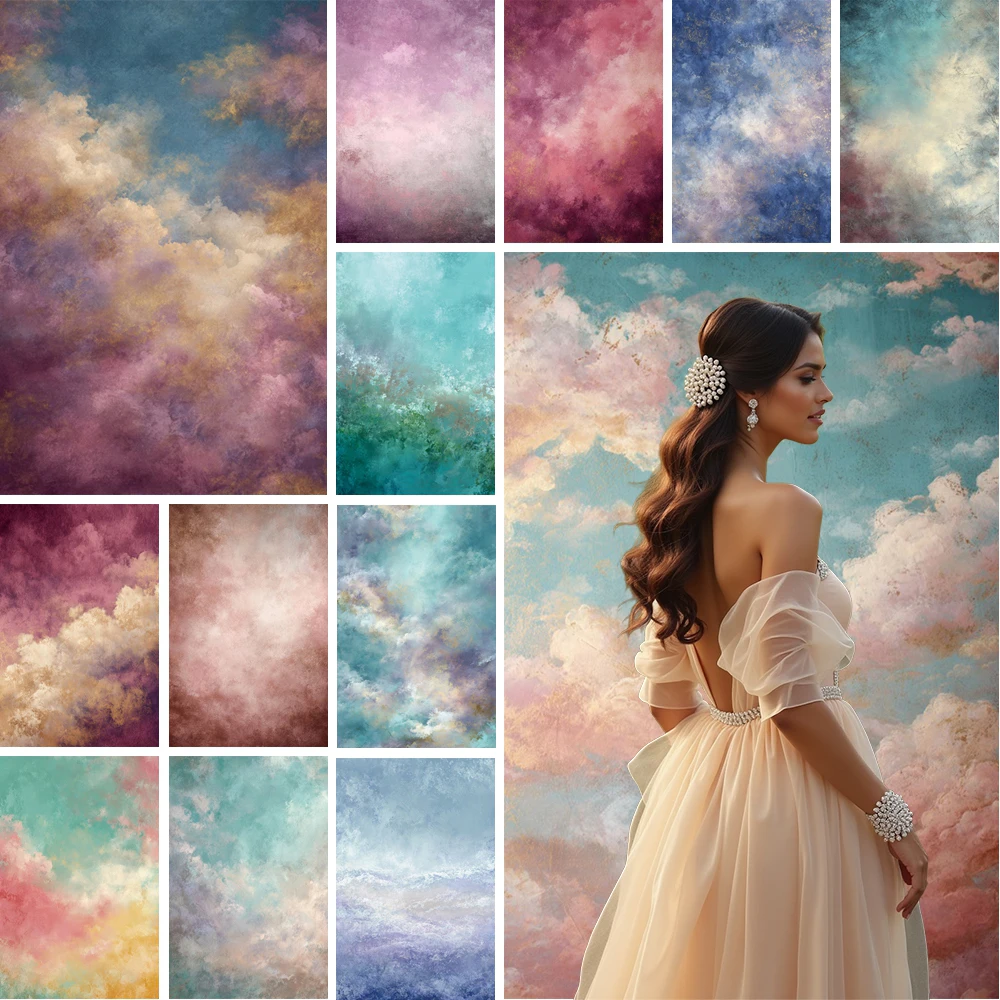 

MOON.QG Old Gradient Backdrop Rainbow Texture Newborn Photography Props Shooting Accessories Wallpaper Photo Background