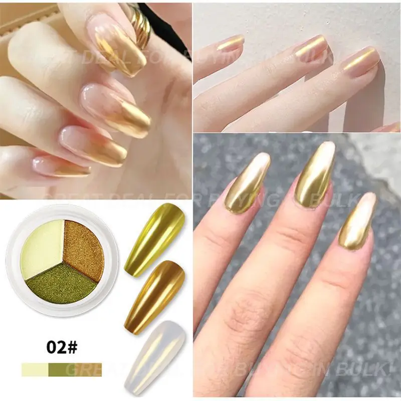Pó espelho para Nail Art, Super brilhante, cor sólida, fácil de usar, de longa duração, efeito espelho, alta qualidade