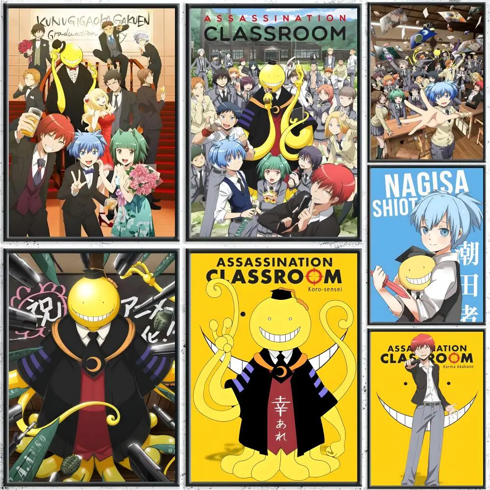 Anime Assassination Classroom Poster, HD, wasserfest, selbstklebende Wandkunst – für mehrere Szenen geeignet, Top-Geschenkidee