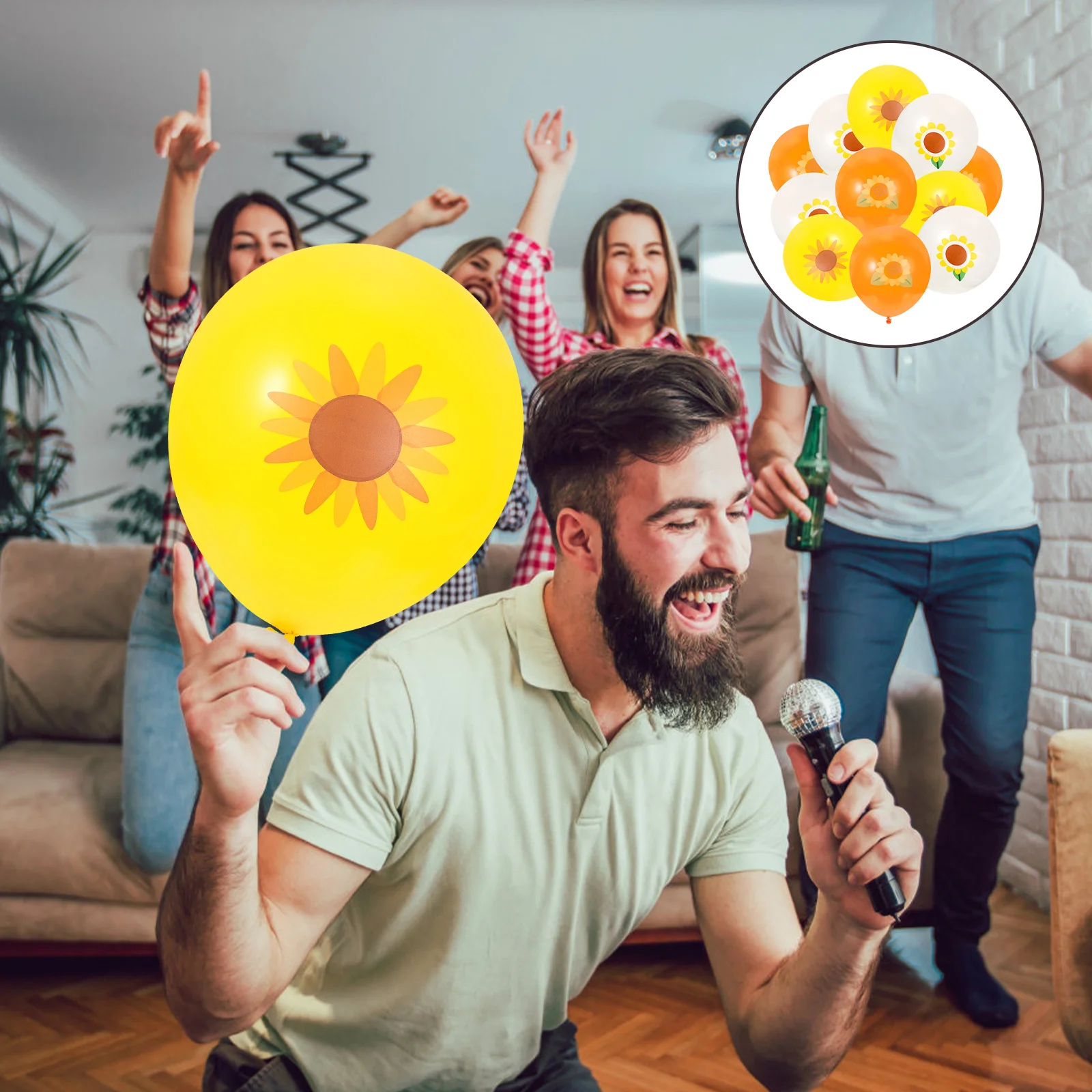 

15Pcs Summer Party Balloon Props Sunflower Latex Baby Shower Birthday Wedding Decorations Sunflower Balloon Wedding Decoration