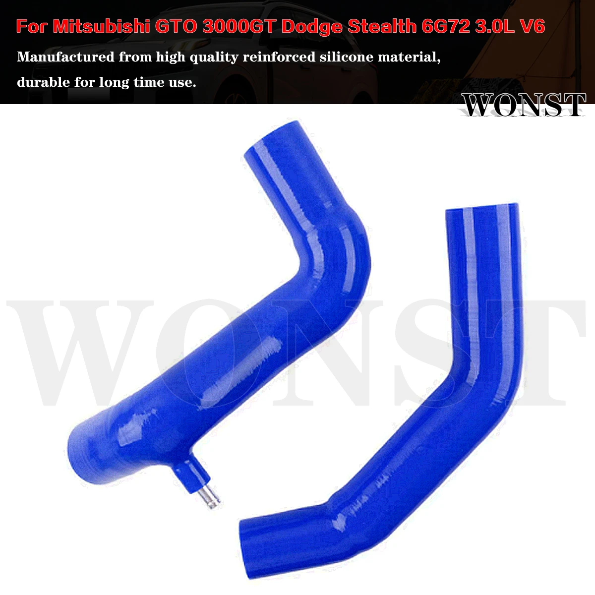 Silicone Turbo Hose Kit For Mitsubishi GTO 3000GT Dodge Stealth 6G72 3.0L V6