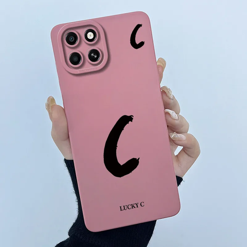 Per Infinix Smart 6 HD Custodia Cover Lucky Lettera Iniziale Silicone Morbido Opaco Paraurti Del Telefono per Infinix X6512 SMART6 HD Involucro