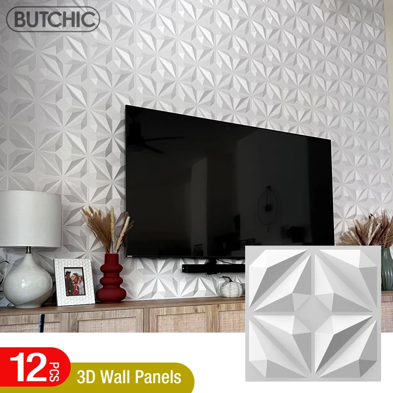 12pcs 30x30cm 3D wall sticker decorative living room wallpaper mural waterproof 3d wall panel bathroom kitchen 3D Mould ceiling