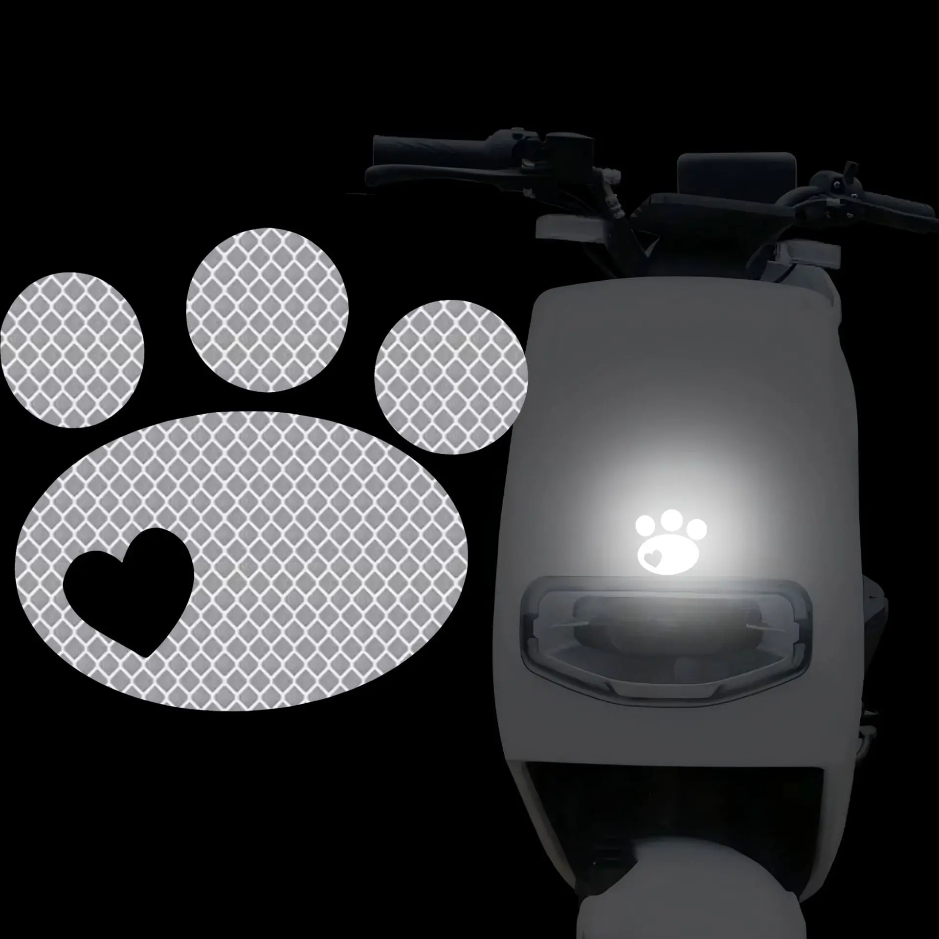 

1 шт. светящаяся в темноте наклейка в виде лапы животного и сердца - яркая предупреждающая наклейка для заднего стекла автомобиля, креативный декор для экстерьера авто