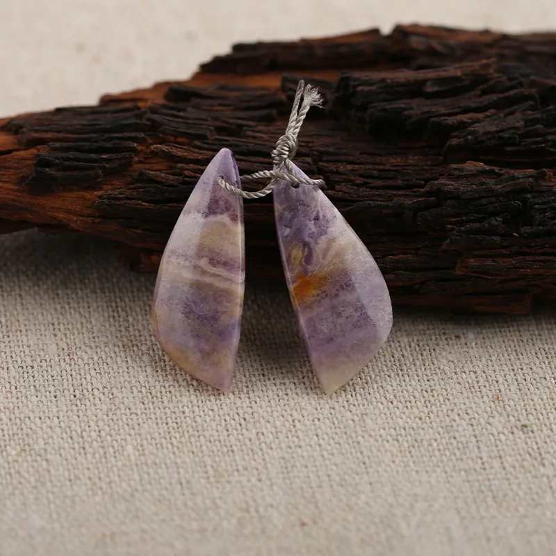 B&F Drop Purple Jasper Pendant Beads, Handmade Natural stones beads, Polished Stones for jewelry Making Supplies