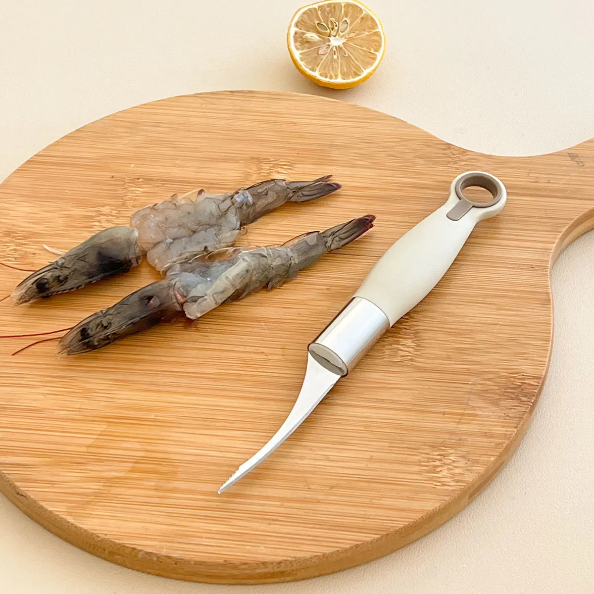 Pelador de Camarones Manual de Acero Inoxidable, Cortador de Camarones Multifuncional, Utensilio de Cocina para Mariscos, Herramienta para Desvenar Camarones