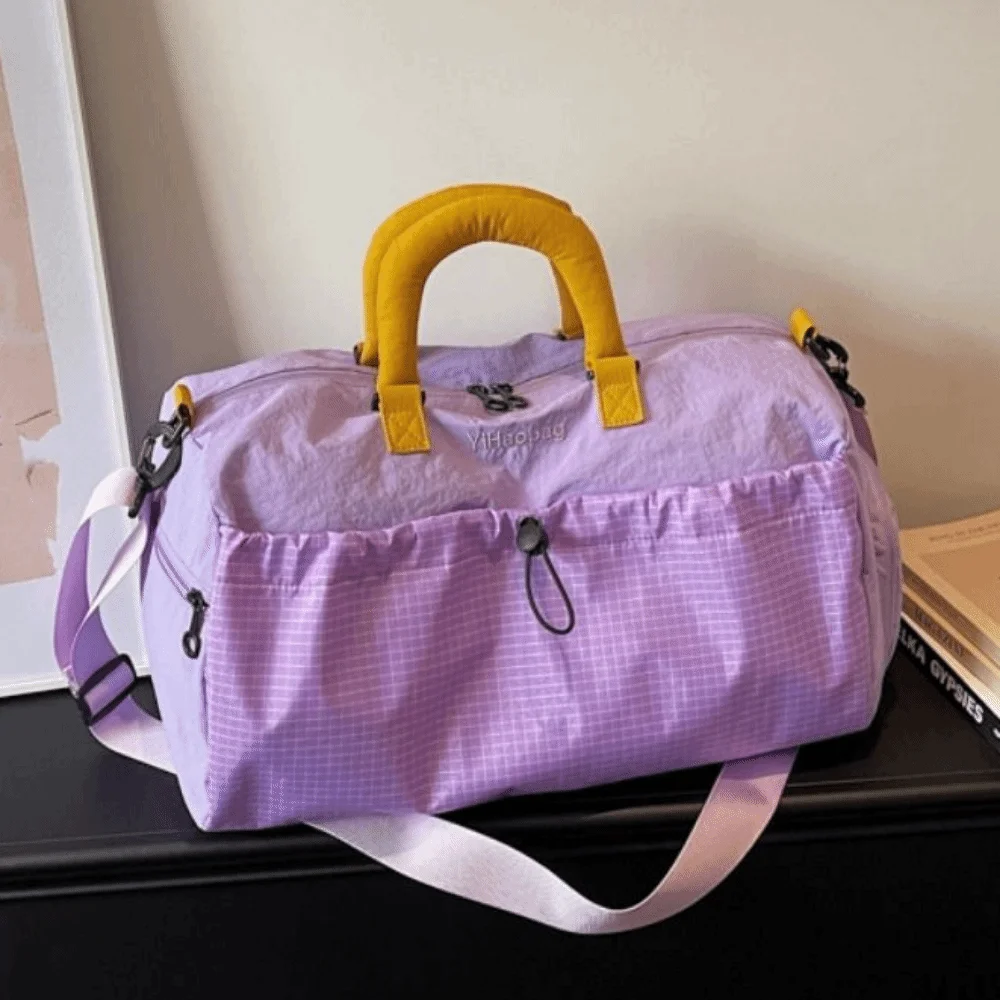 Large Capacity Travel Handbag Waterproof Wear-resistant Fitness Tote Bag Durable Multi Pocket Duffel Handheld Bag Fitness
